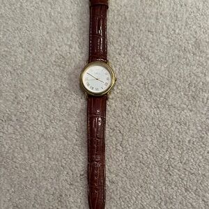 Guess Gold and Brown Leather Watch